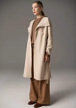 Ruben Draped Coat - Pebble