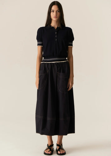 Lask Knit Polo - Ink/Ecru