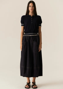 Lask Knit Polo - Ink/Ecru