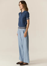 Lask Knit Polo - Blue/Ecru