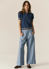 Lask Knit Polo - Blue/Ecru