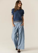 Lask Knit Polo - Blue/Ecru