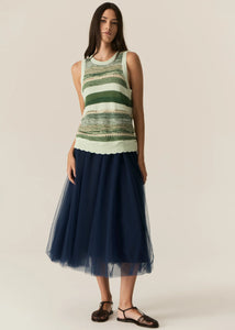 Marc multistripe Tank - Green Multi