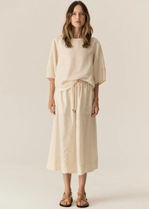 Henri Drawcord Skirt - Natural