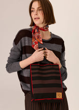 Kline Knit Tote - Choc/Black/Red