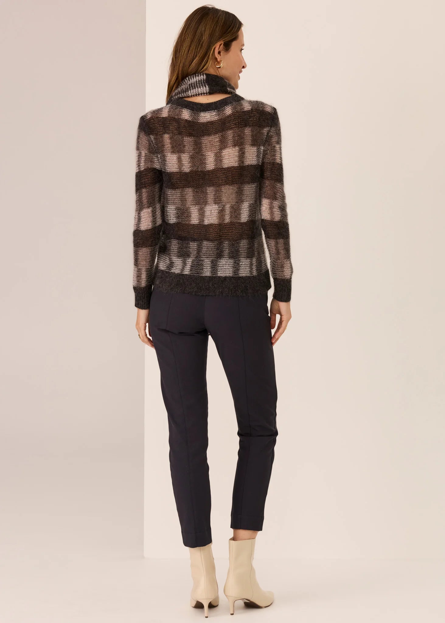Ciara Scarf - Charcoal/silver/ivory