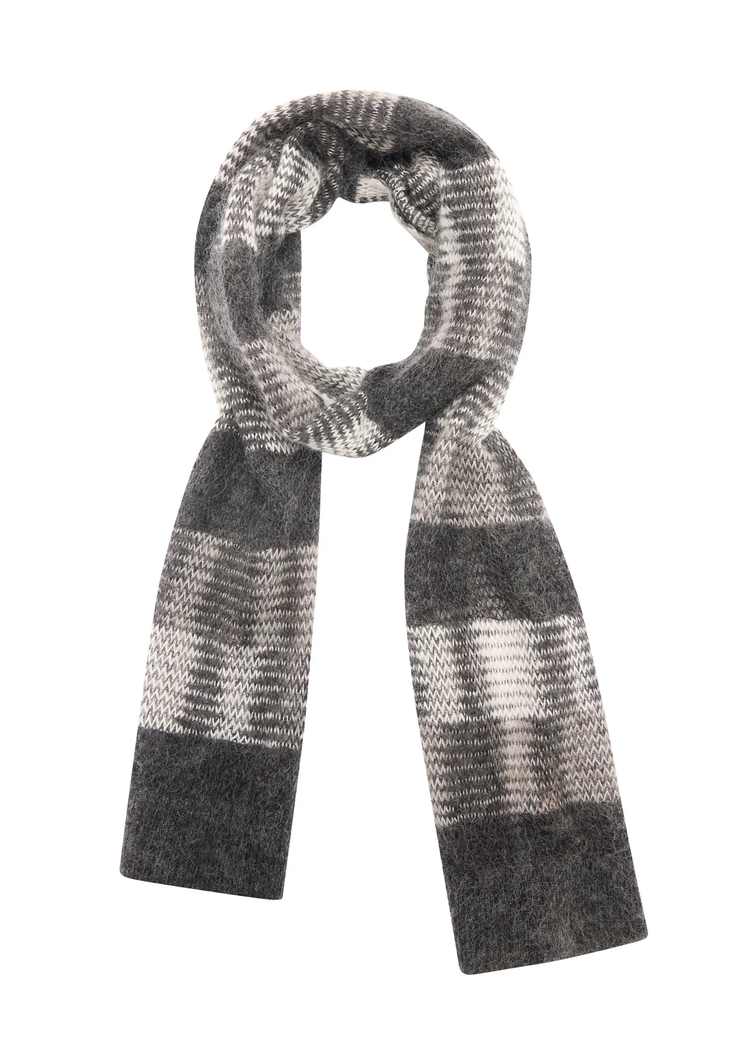 Ciara Scarf - Charcoal/silver/ivory