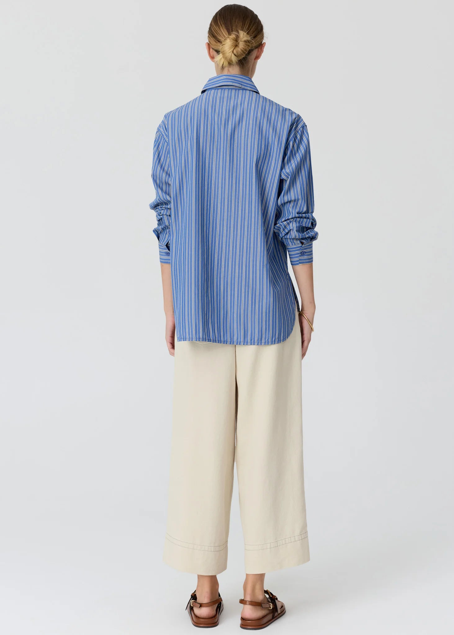 Aubin LS Shirt - Blue/Butter
