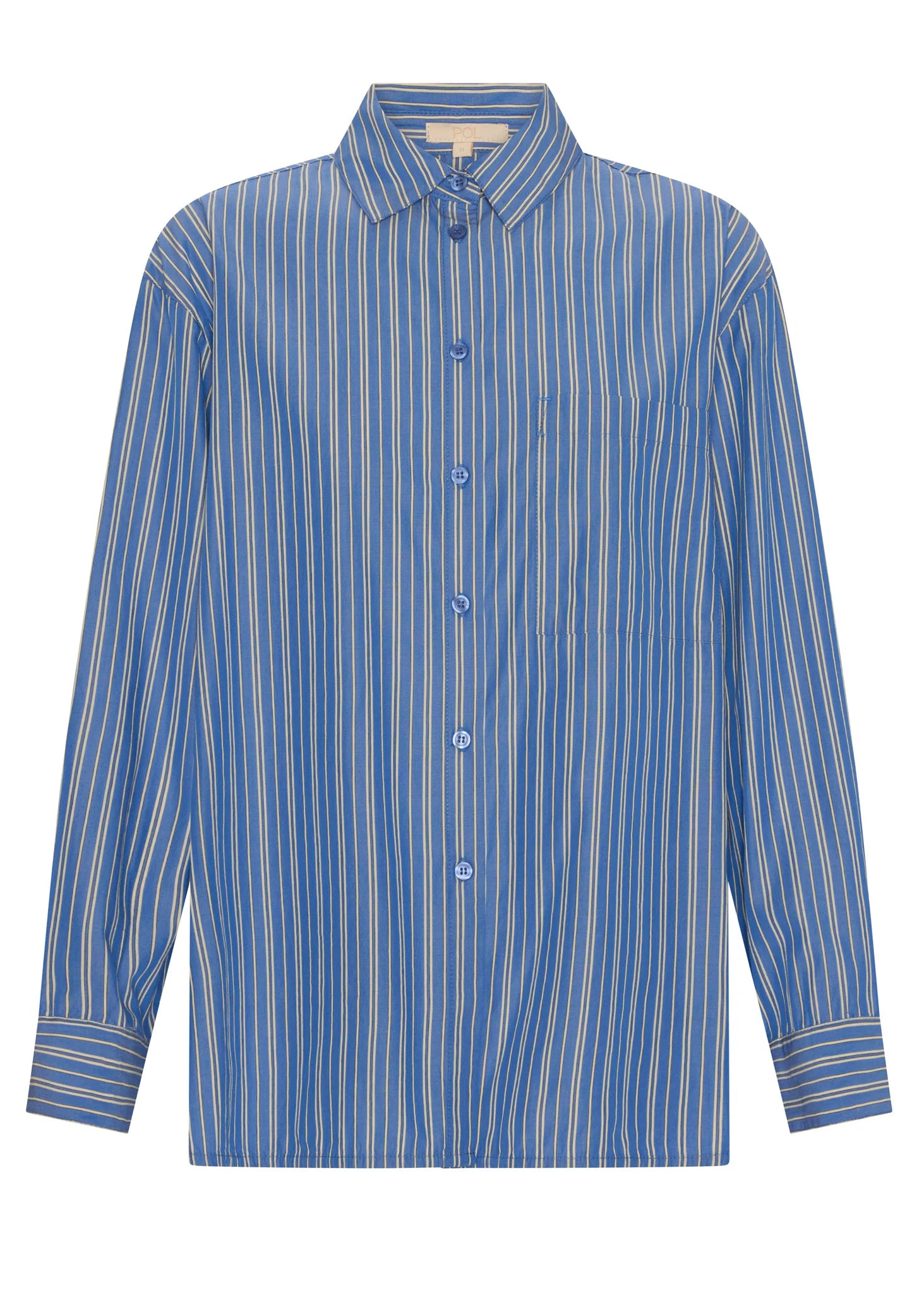 Aubin LS Shirt - Blue/Butter