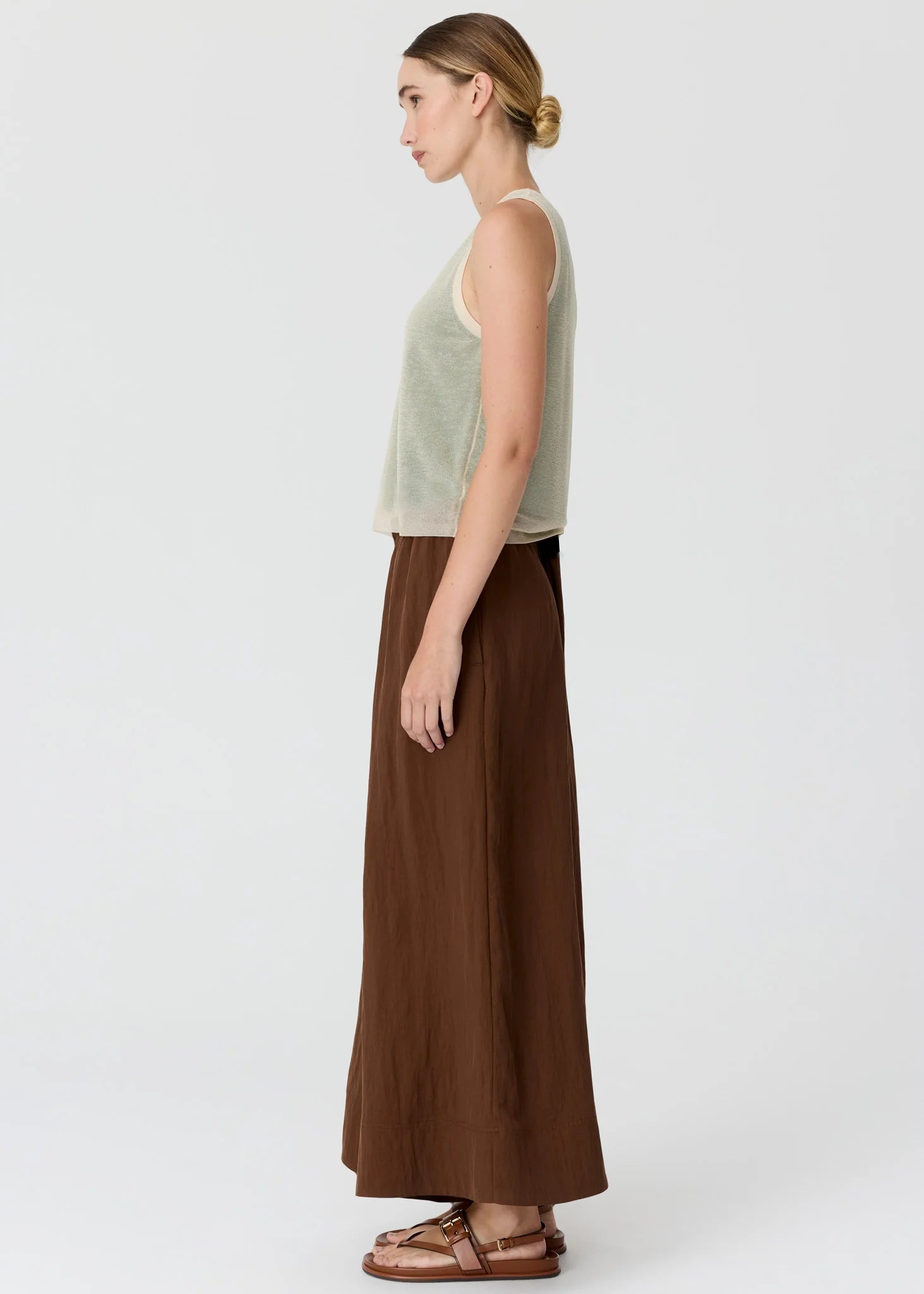 Kaspar Layered Tank - Green/Butter
