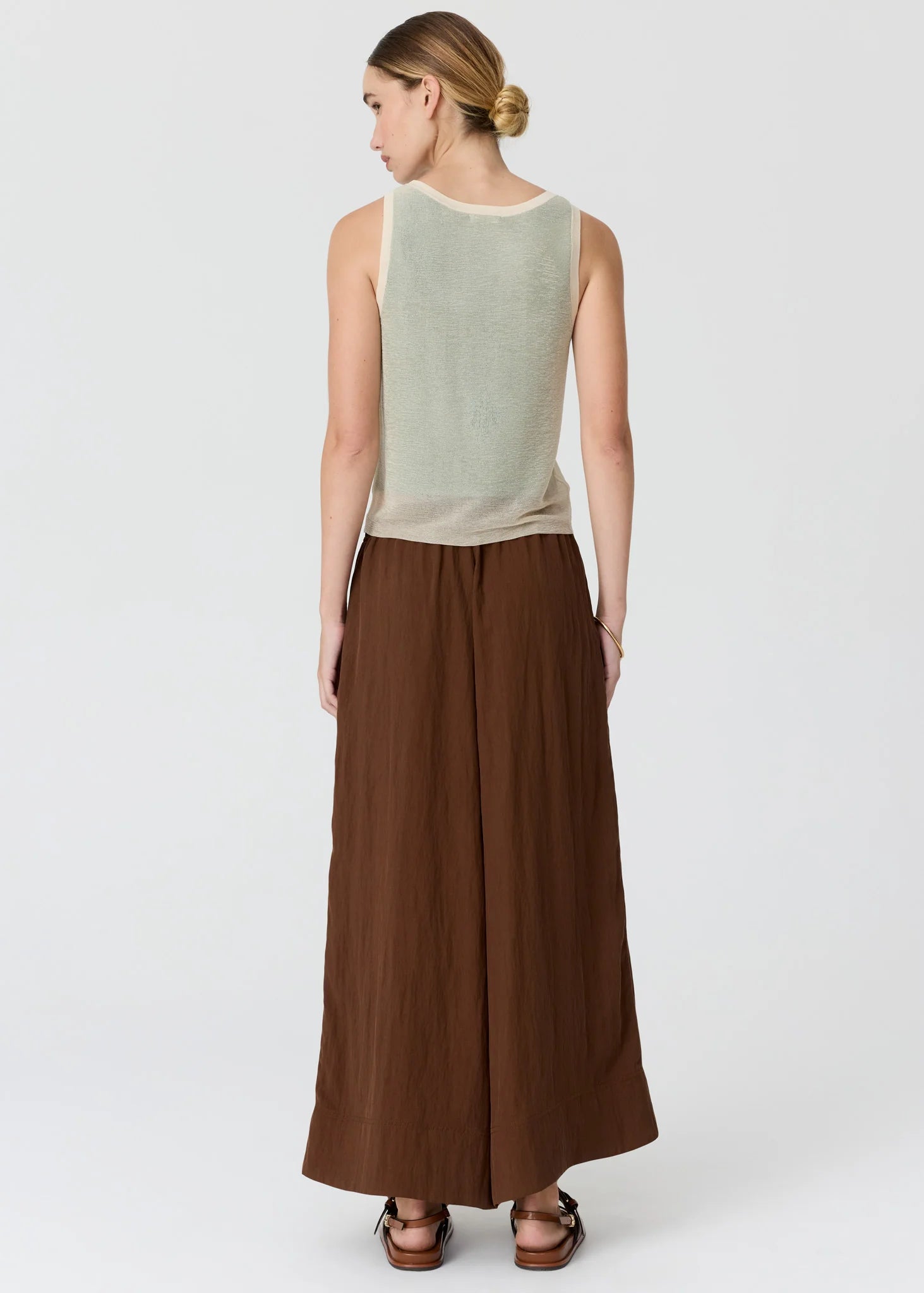 Kaspar Layered Tank - Green/Butter