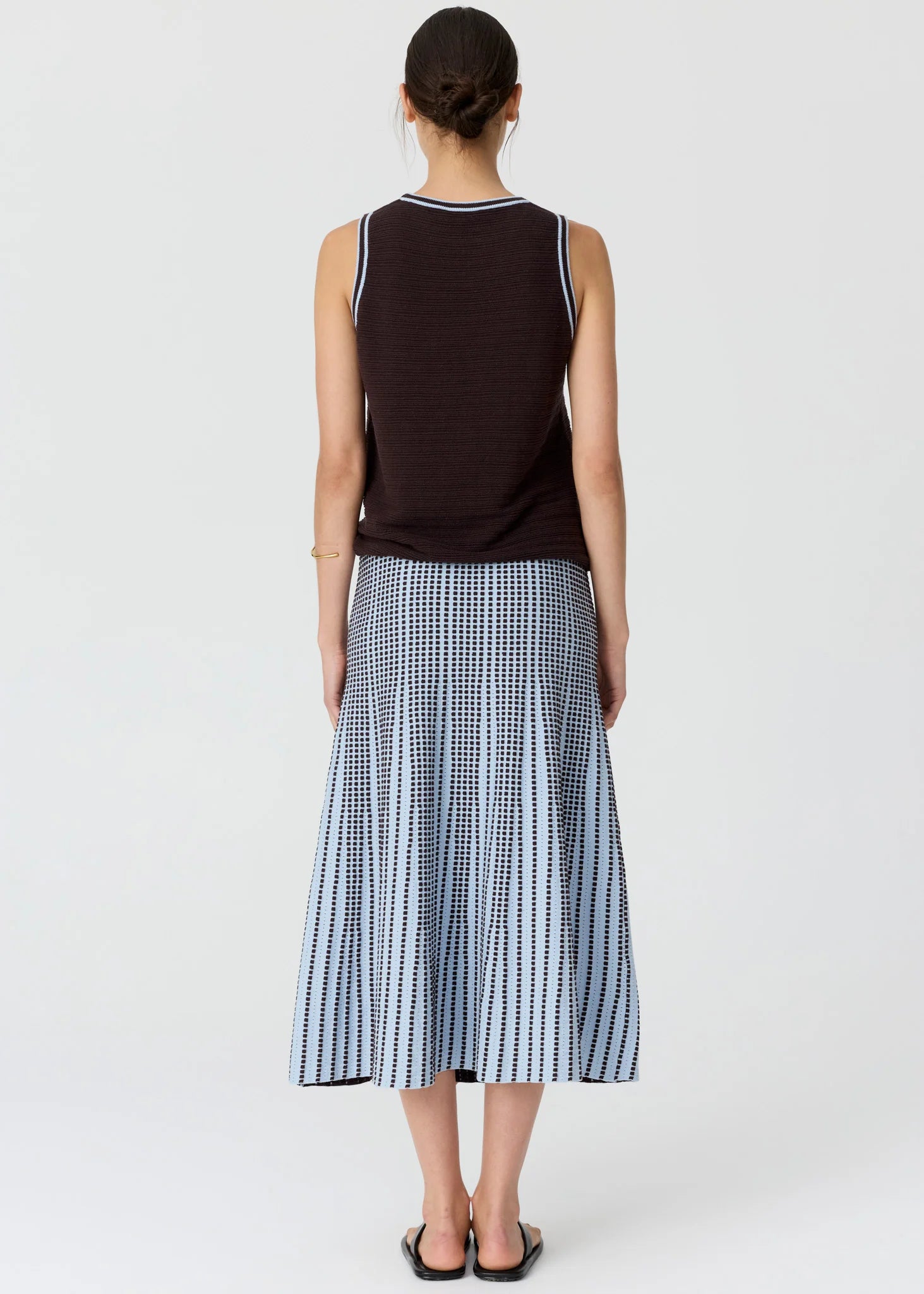 Evlyn Knit Tank - Choc/Ble