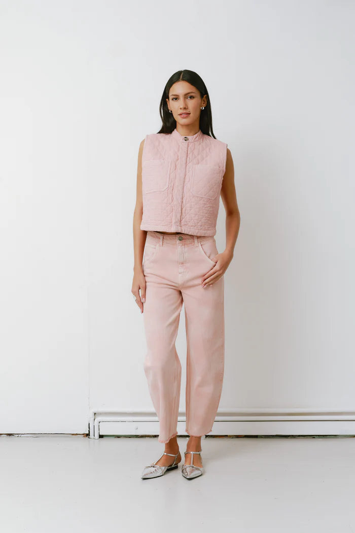 Quilted Pablo Vest - Peony Pink