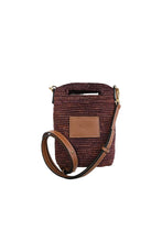Leather Trim Raffia Pocket - Cocoa