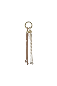 Rope Charm Key Ring - Taupe/Cream