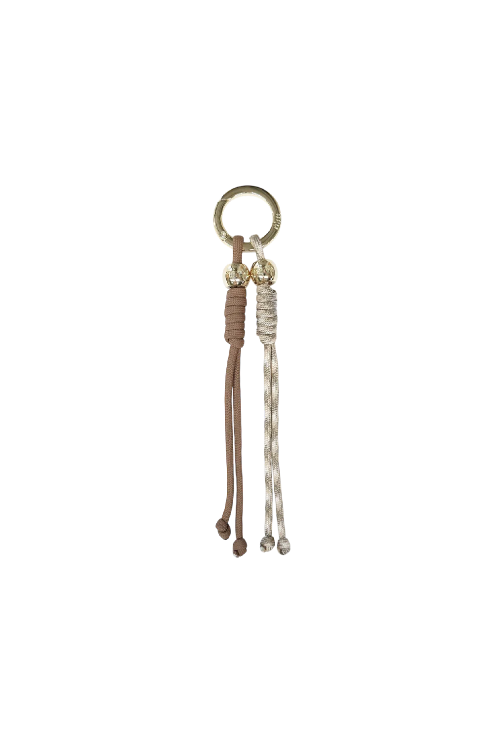 Rope Charm Key Ring - Taupe/Cream