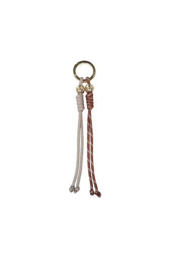 Rope Charm Key Ring - Beige/Brown