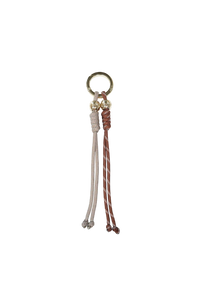 Rope Charm Key Ring - Beige/Brown