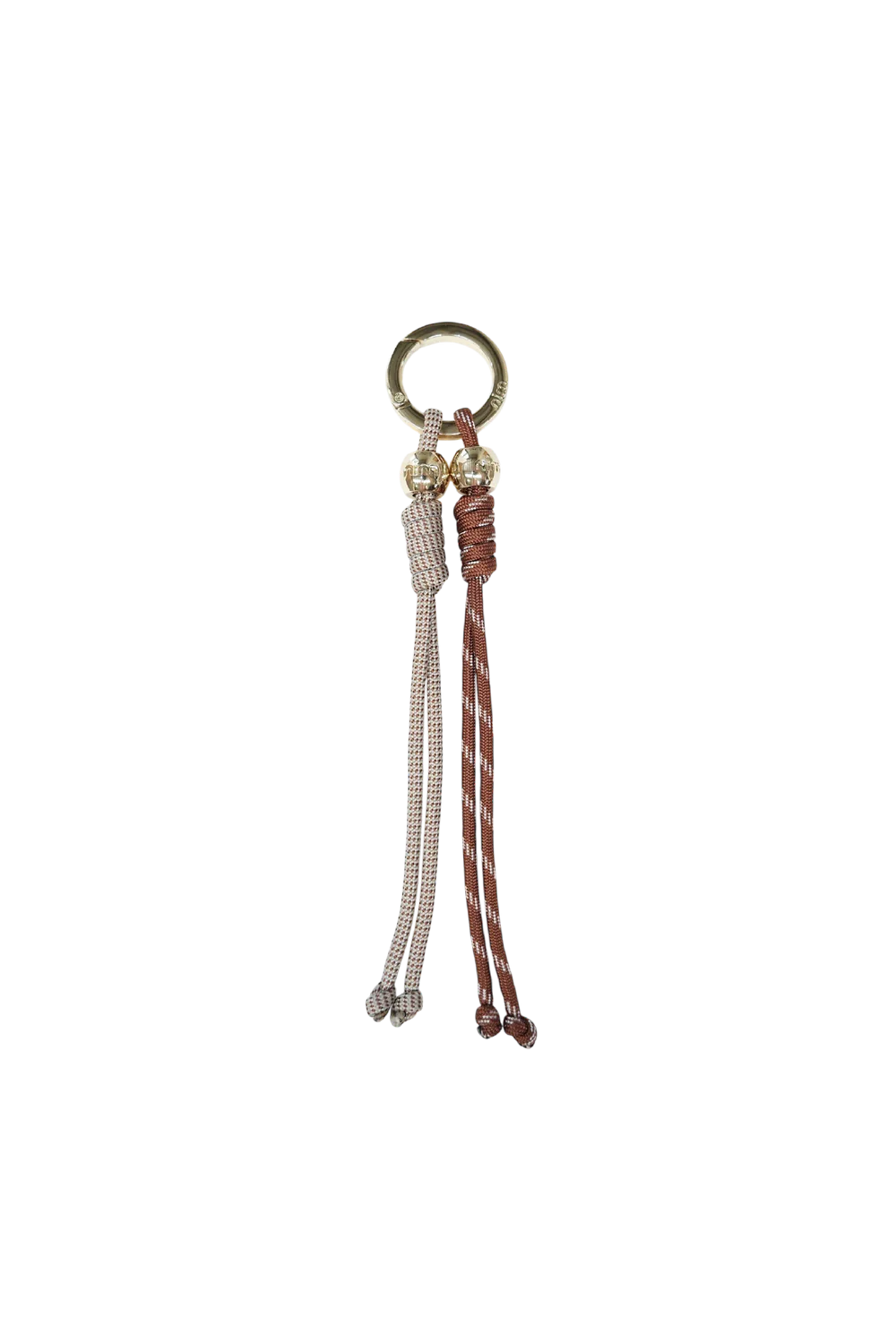 Rope Charm Key Ring - Beige/Brown