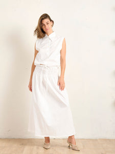 Shirred Skirt - Ivory