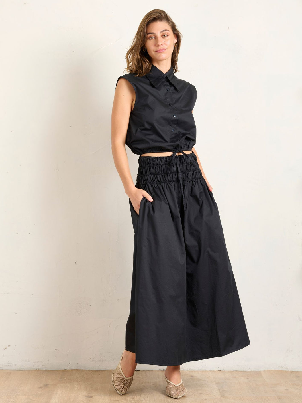 Shirred Skirt - Black