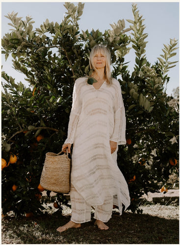 Positano U Maxi Raw Stripe - Bianco