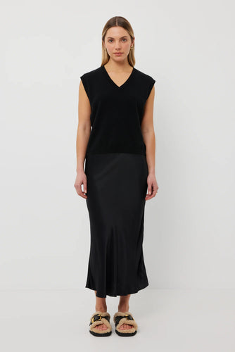 Dom Skirt - Black Satin