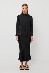 Dom Skirt - Black Satin
