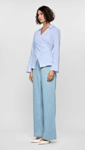 Ayra Wrap Top - Pinstripe