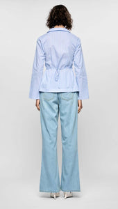 Ayra Wrap Top - Pinstripe