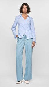 Ayra Wrap Top - Pinstripe