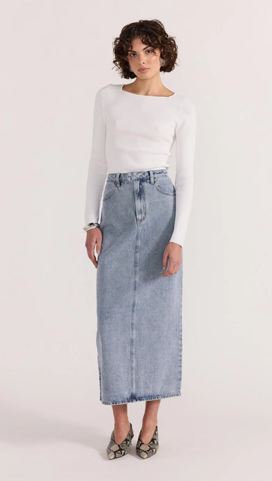 Verona Denim Maxi Skirt