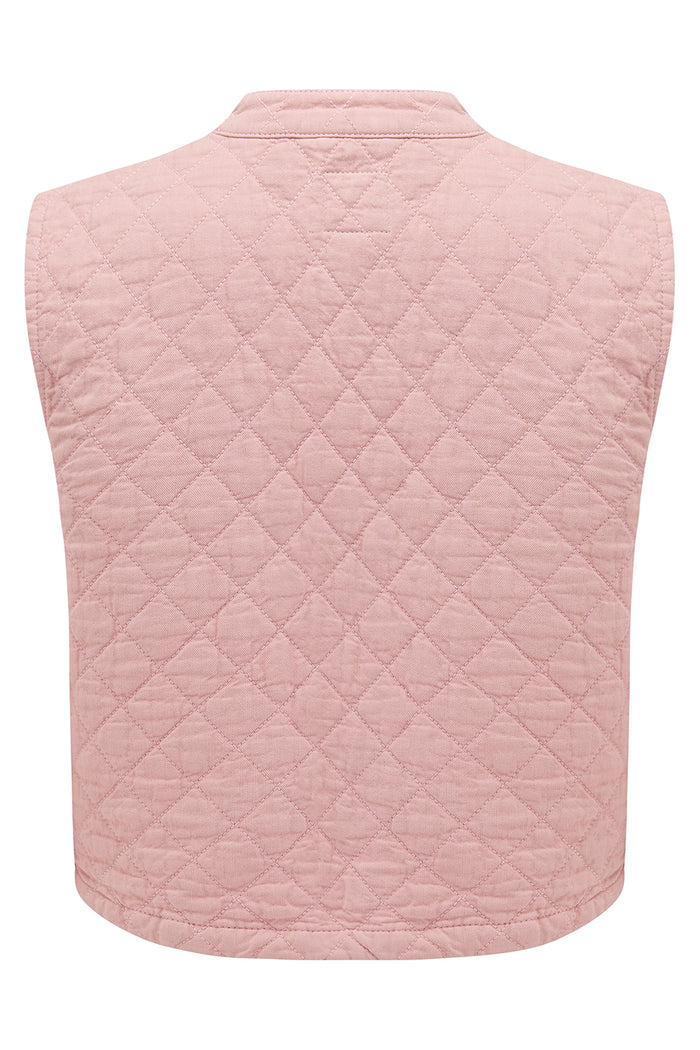 Quilted Pablo Vest - Peony Pink