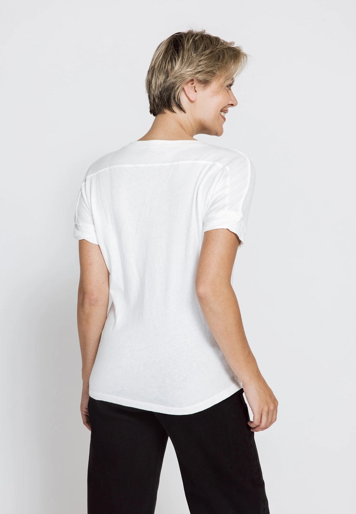 Rahel V-Neck Tee - White