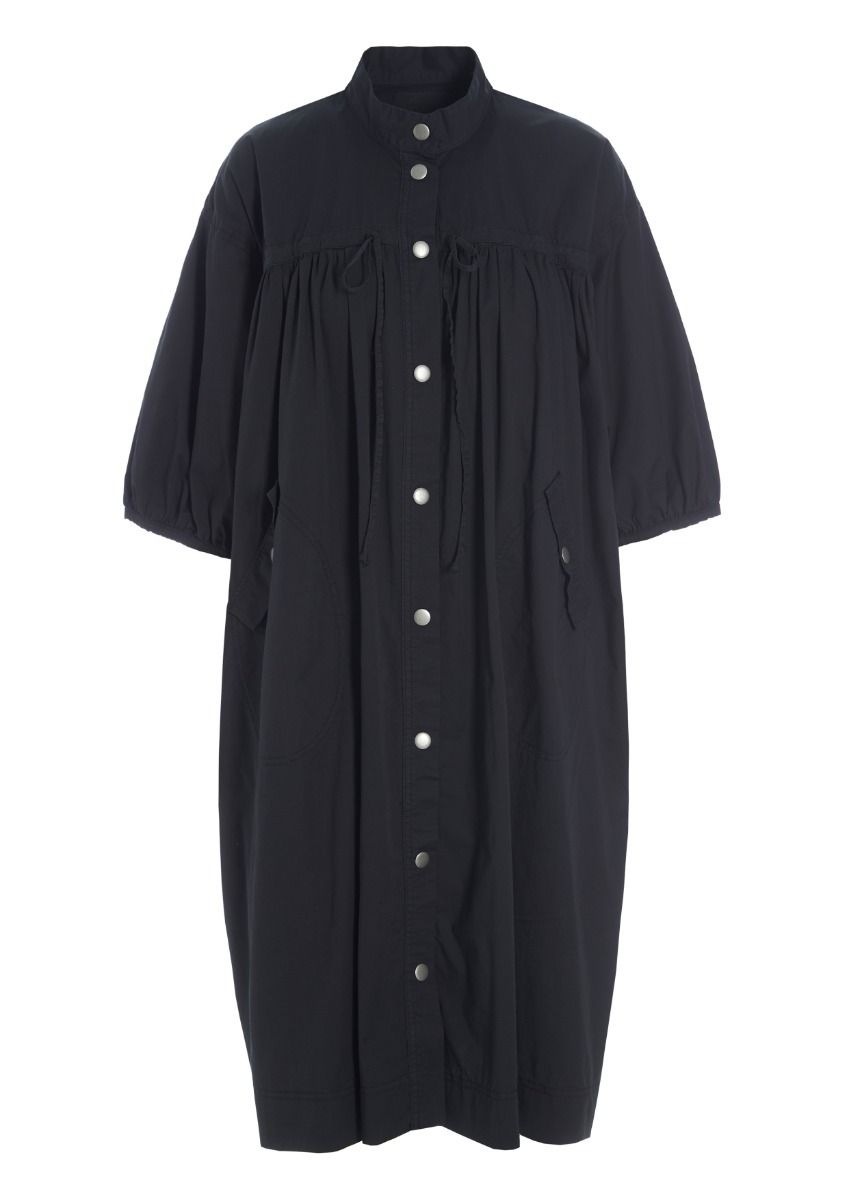 Senmei Coat Dress - Black