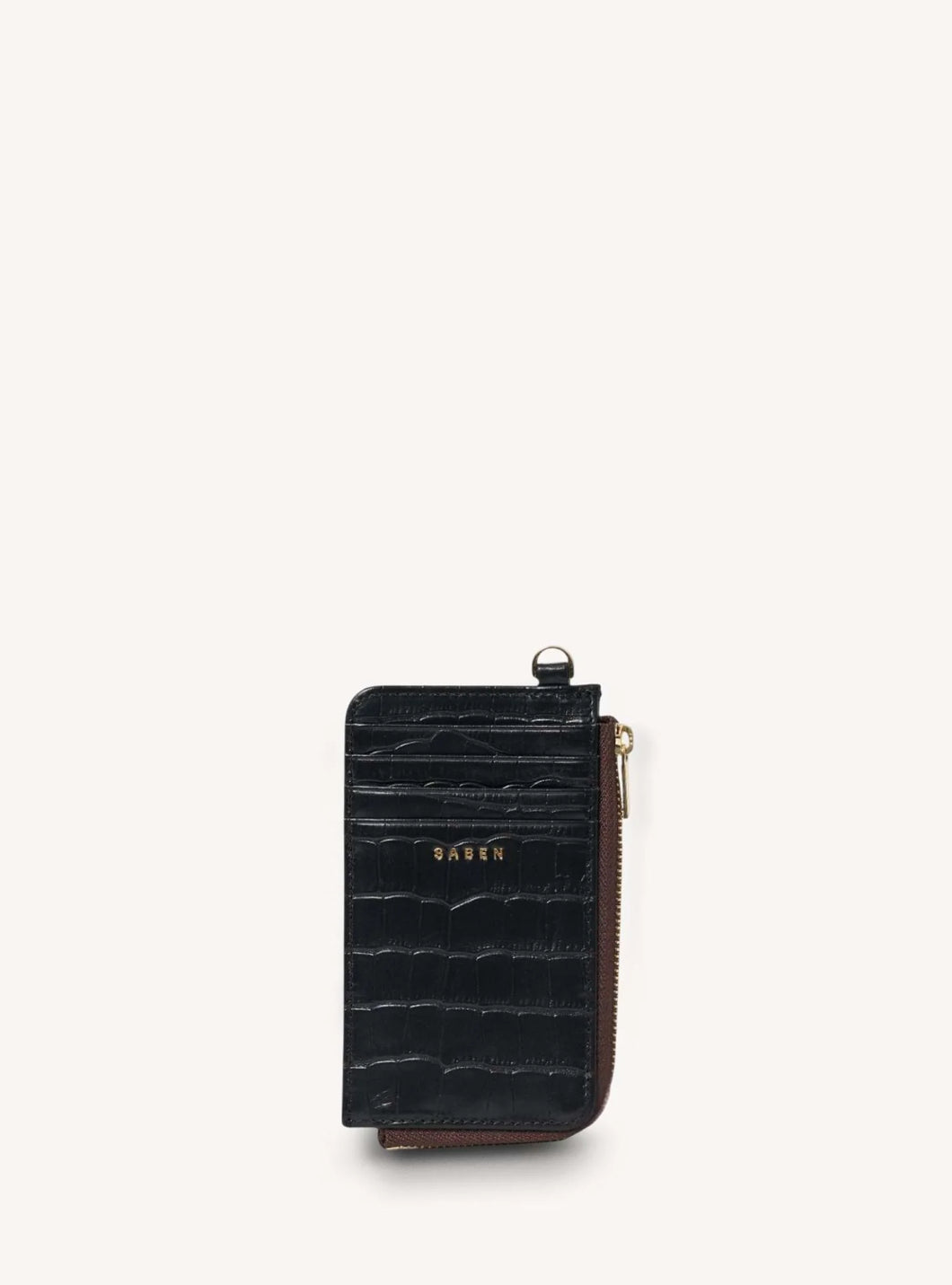 Winona Card Holder - Black Croc