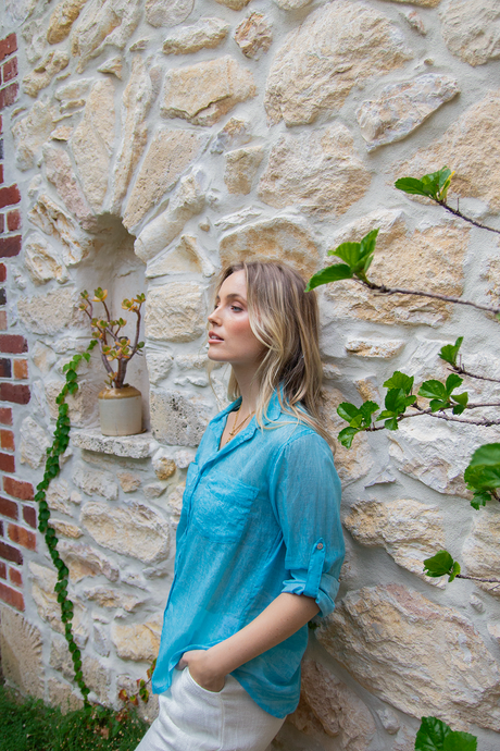 Hailey Shirt - Blue Curacao