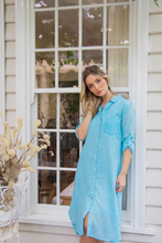 Hailey Shirtdress - Blue Curacao