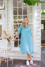 Hailey Shirtdress - Blue Curacao