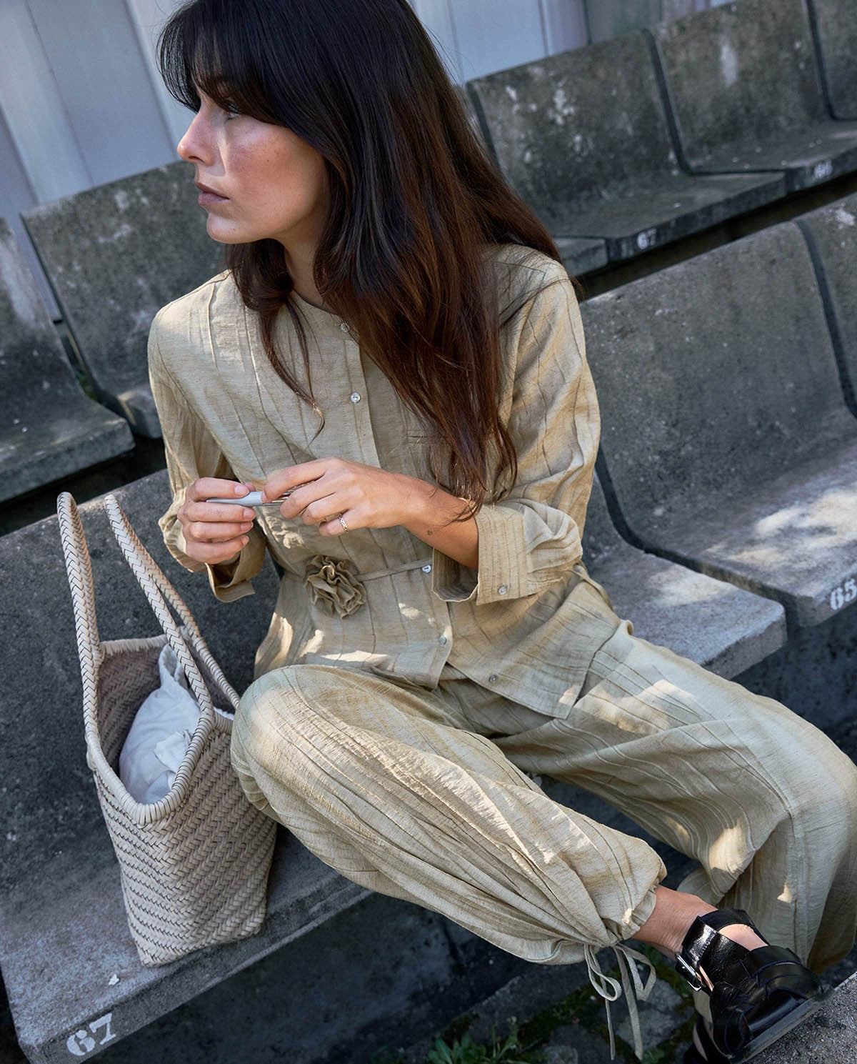 Linen Harem Trousers - Vanilla