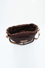 Leather Trim Raffia BB - Cocoa