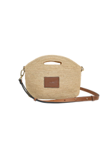 Leather Trim Raffia Mini