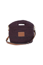 Leather Trim Raffia BB - Cocoa