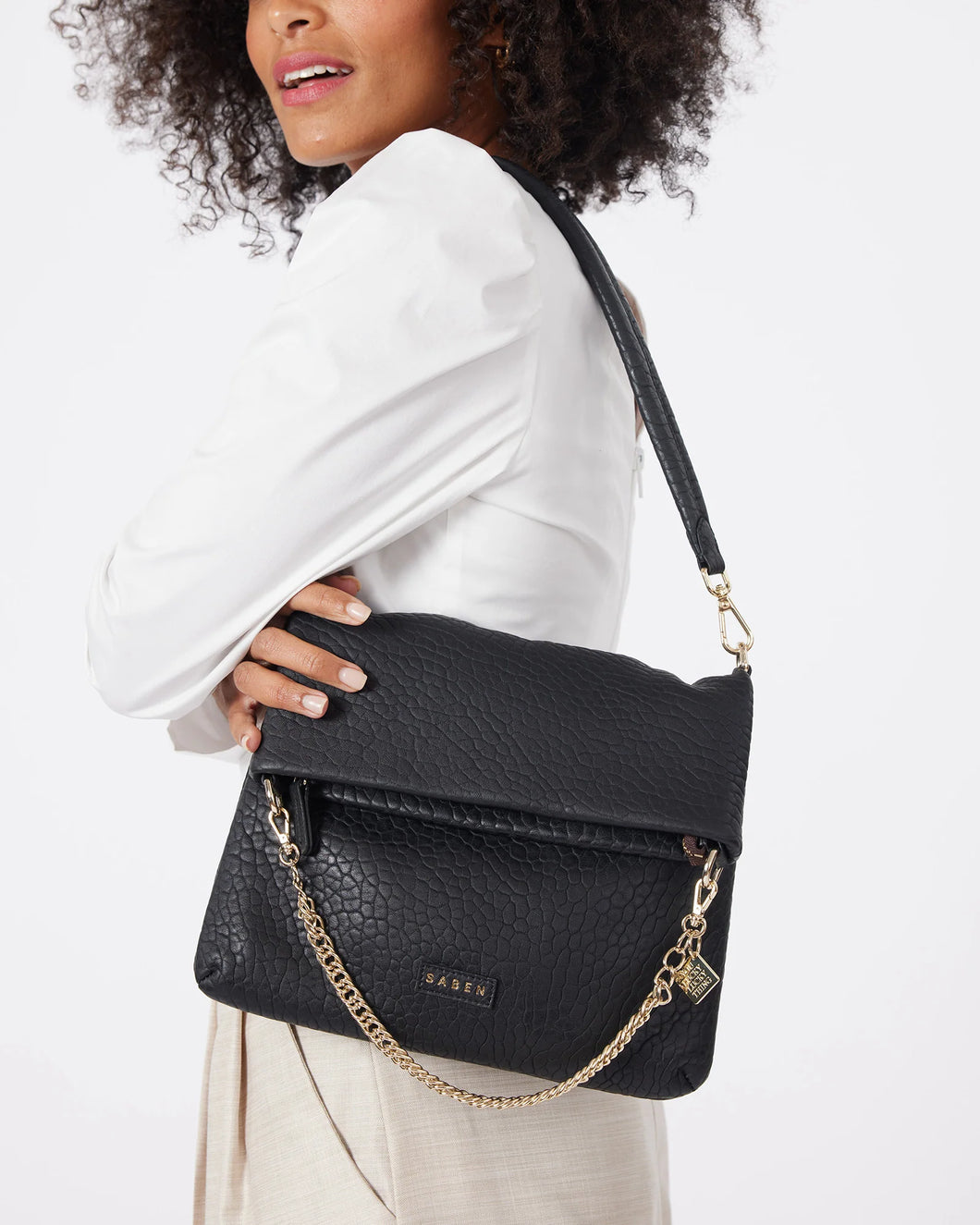 Daria Shoulder Bag - Black Bubble