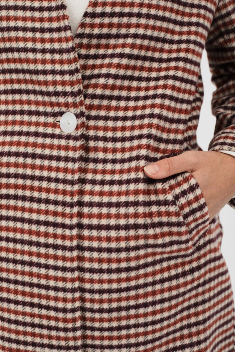 Villeray Coat - Maroon Check