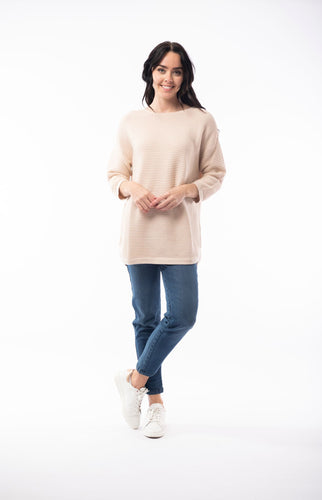 ORIENTIQUE Ribbed knit top - Chalk